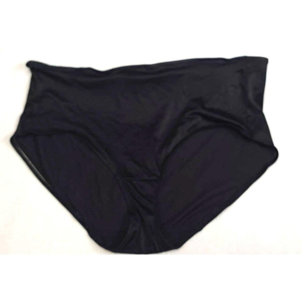 New Hanes Panty Plus Size 8 XL Black Stretch Nylon Blend Briefs Women High Waist